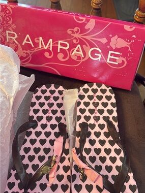 Rampage Brown and Pink Taboo Flip Flops